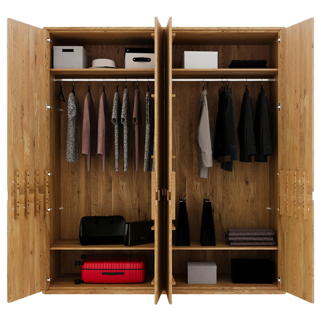 Linea Natura ŠATNÍKOVÁ SKRIŇA, divoký dub, antracitová, dub artisan, divoký dub, 206/225/58 cm