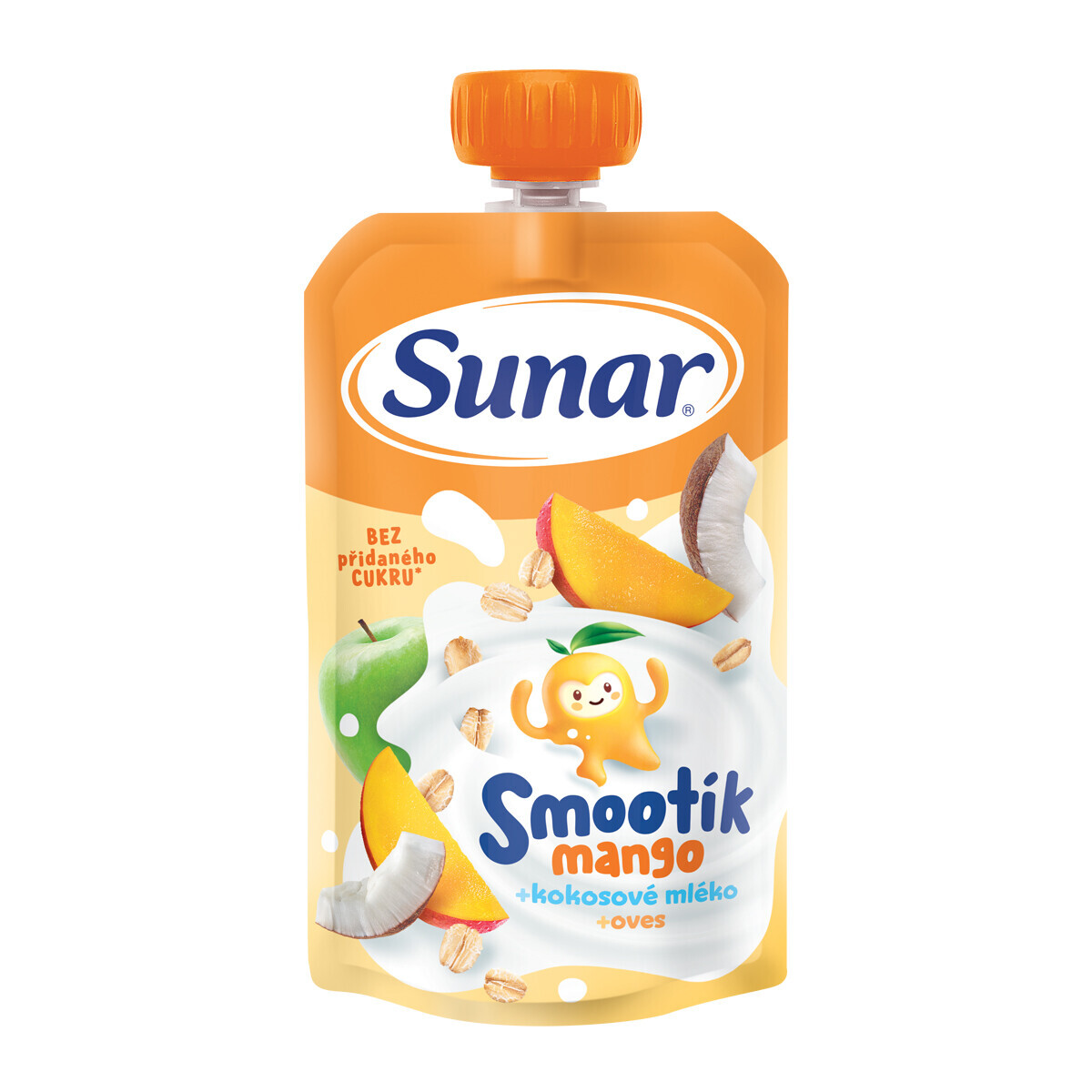 SUNAR Smootík detské vrecko mango, kokosové mlieko, ovsené vločky 12m+ 120 g