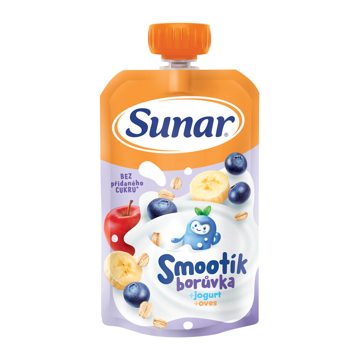 SUNAR Smootík detské vrecko čučoriedka, jogurt, ovsené vločky 12m+ 120 g