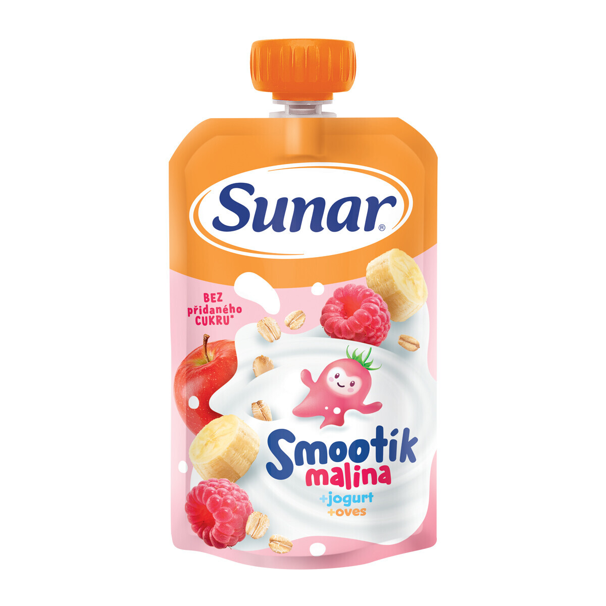 SUNAR Smootík detské vrecko malina, jogurt, ovsené vločky 12m+ 120 g