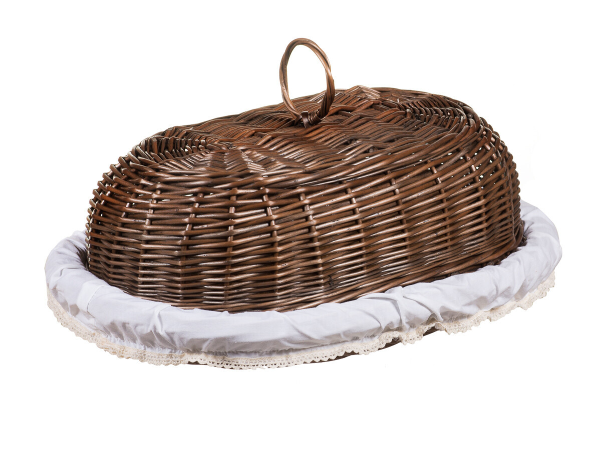 Chlebník prútený provence s látkou Mochila III.