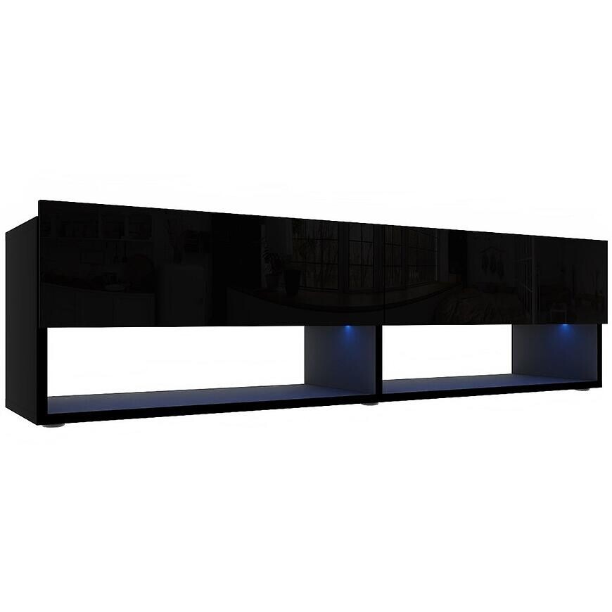 TV stolík Izumi 140 BL čierna mat/lesk