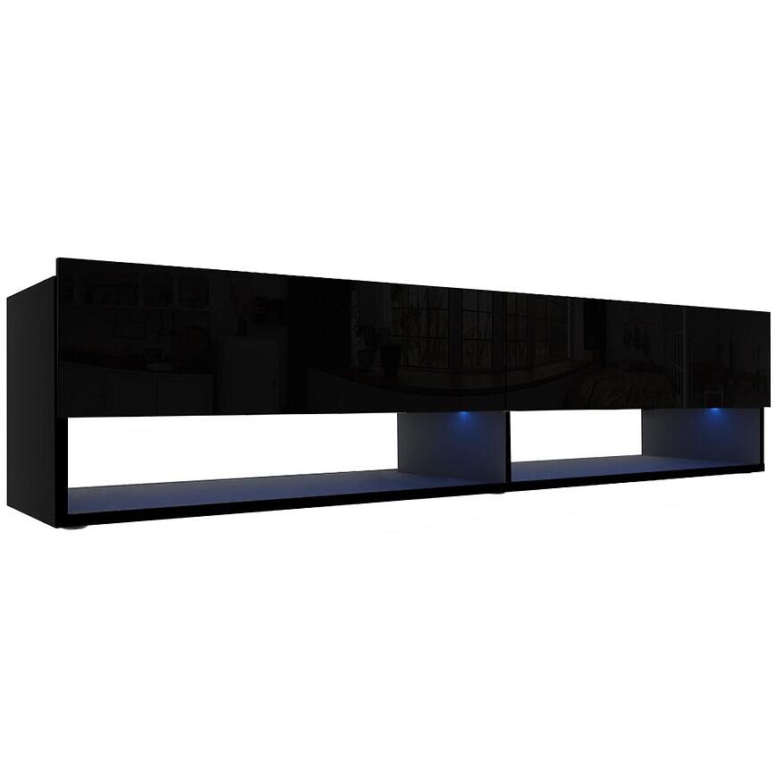 TV stolík Izumi 175 BL čierna mat/lesk