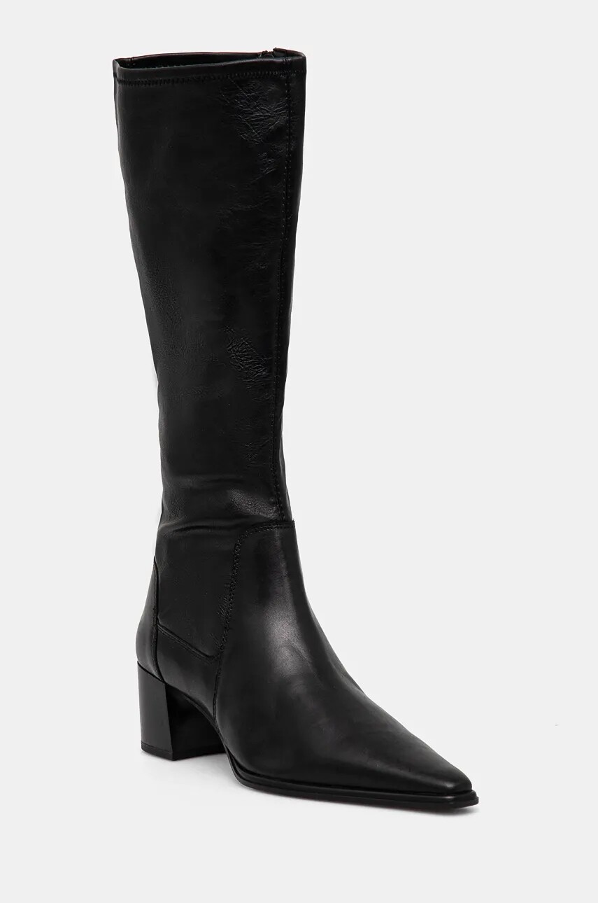 Vysoké čižmy Vagabond Shoemakers GISELLE dámske, čierna farba, na podpätku, 5754-002-20