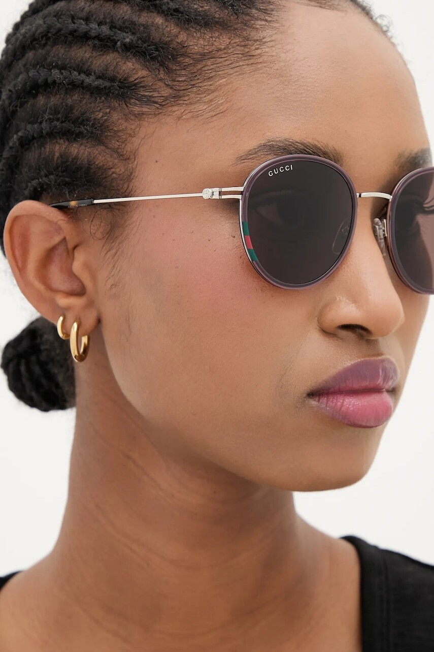 Slnečné okuliare Gucci dámske, strieborná farba, GG1849S