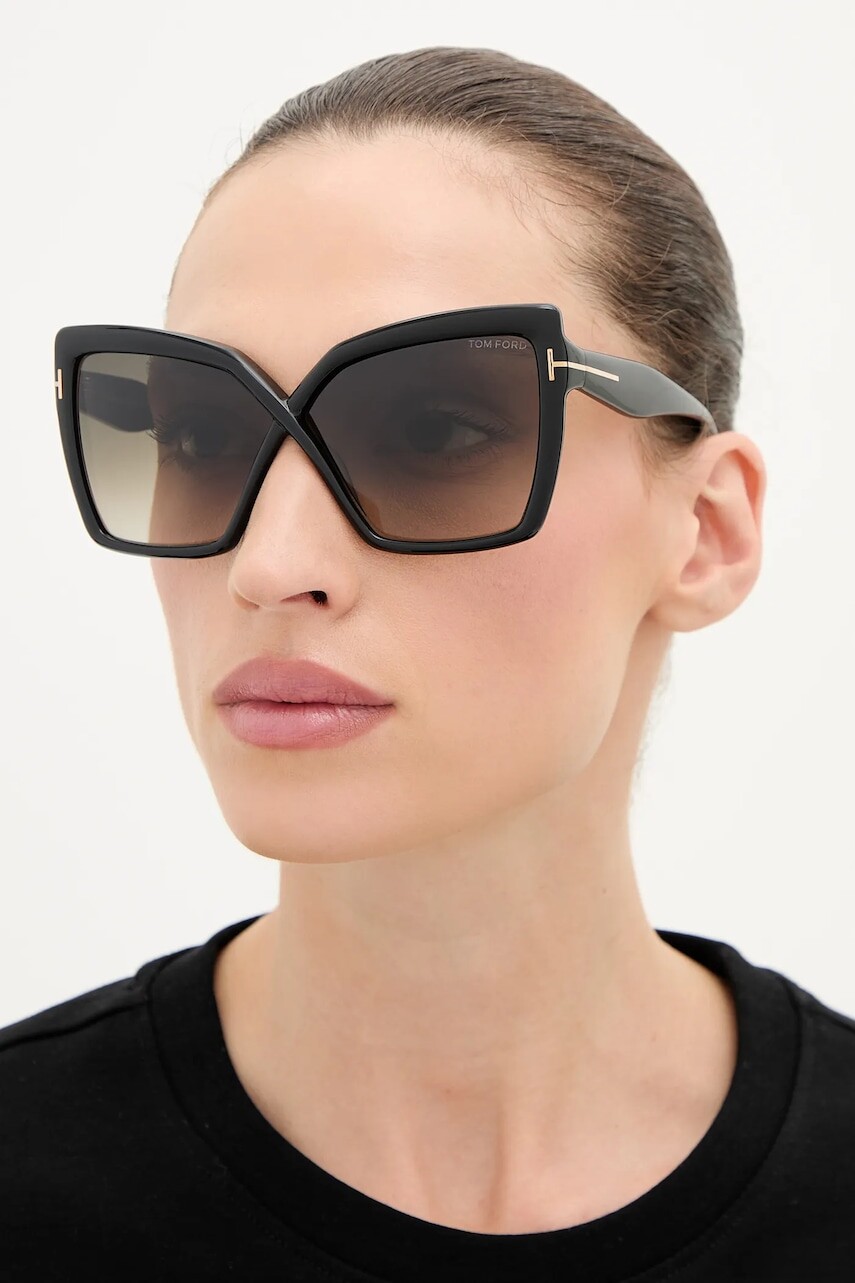 Slnečné okuliare Tom Ford dámske, čierna farba, FT1195_6301B