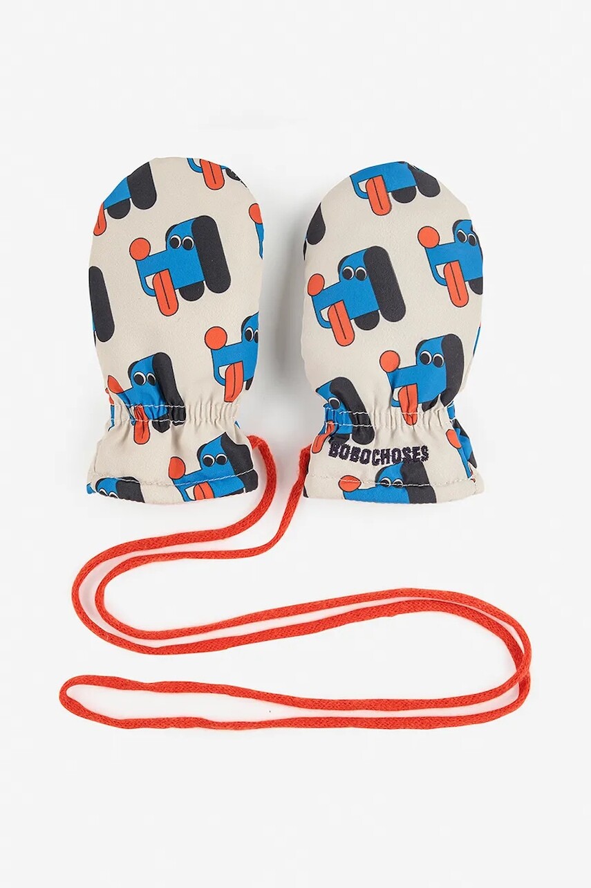 Detské rukavice Bobo Choses Doggy Mate béžová farba, 225AH014