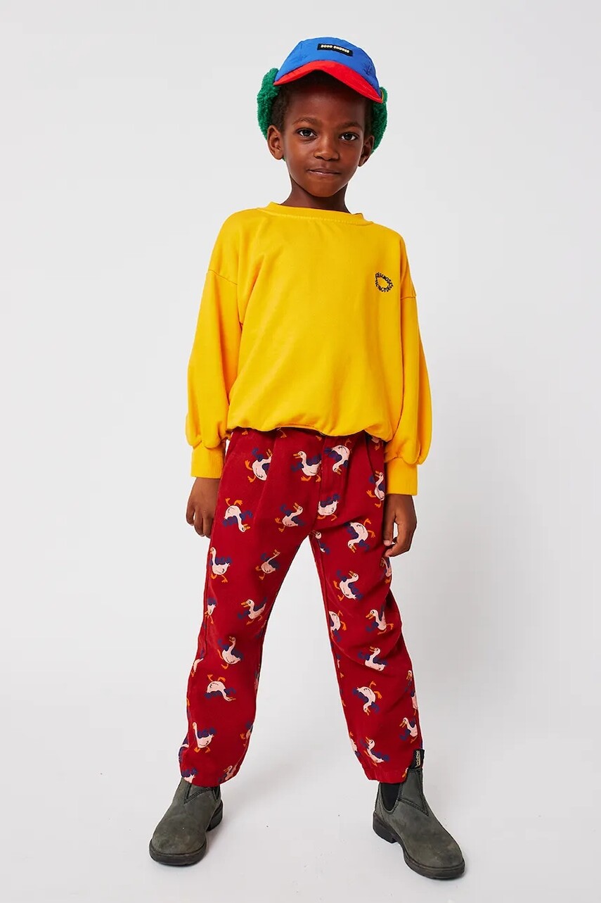 Detské bavlnené nohavice Bobo Choses La Oca ružová farba, vzorované, 225AC145