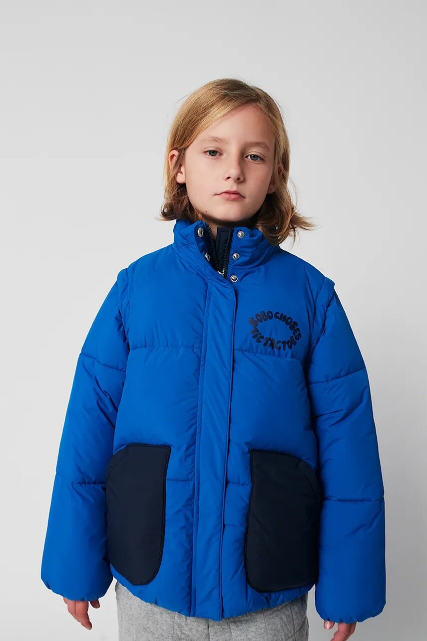 Detská bunda Bobo Choses Tic Tac Toe modrá farba, 225AC124