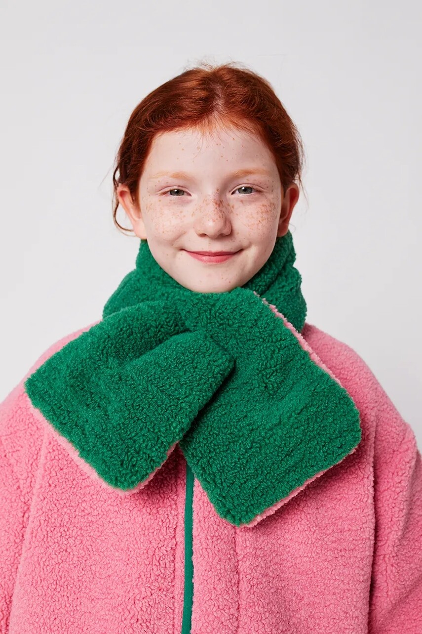 Detský šál Bobo Choses zelená farba, jednofarebný, 225AI048