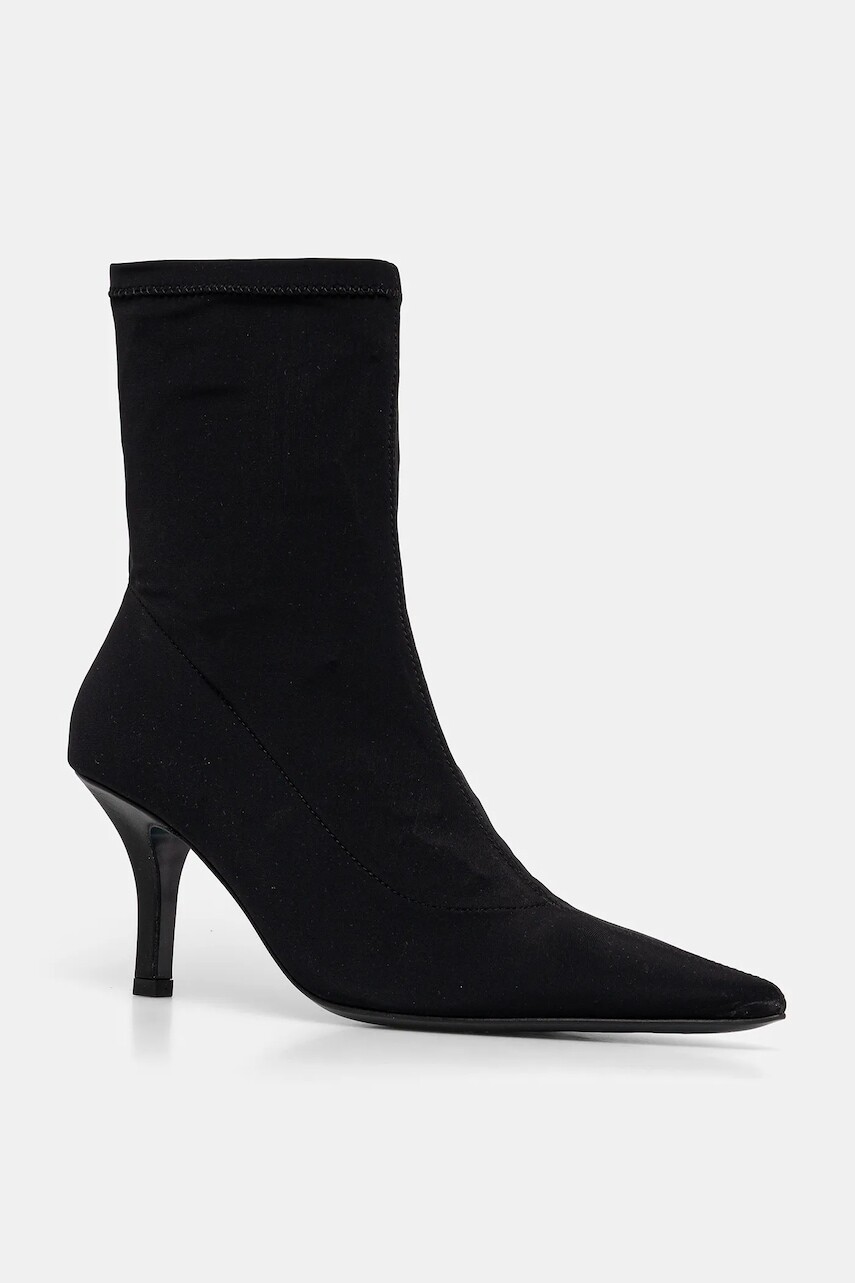 Členkové topánky Patrizia Pepe čierna farba, na vysokom podpätku, 8Y0128 J346 K103