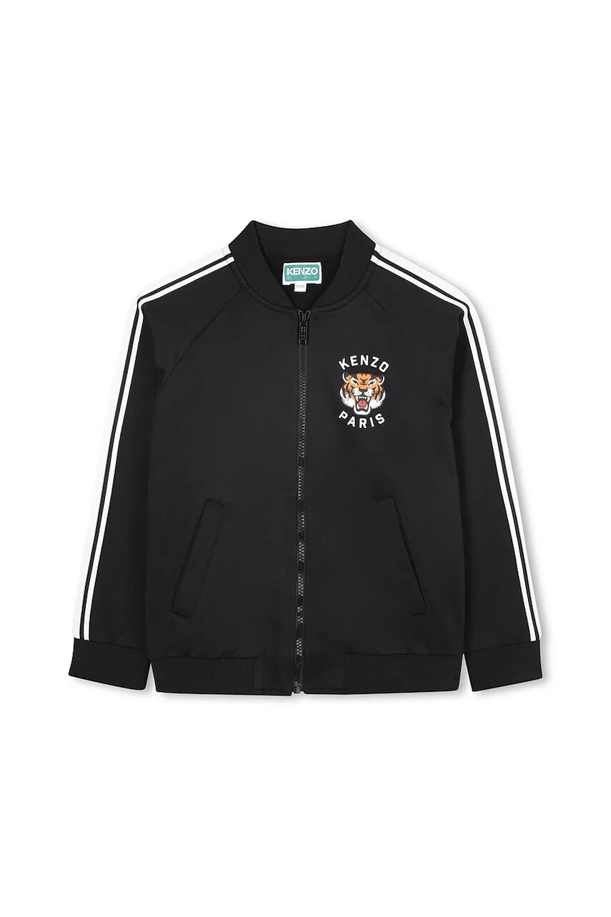 Detská mikina Kenzo Kids čierna farba, s potlačou, K61469