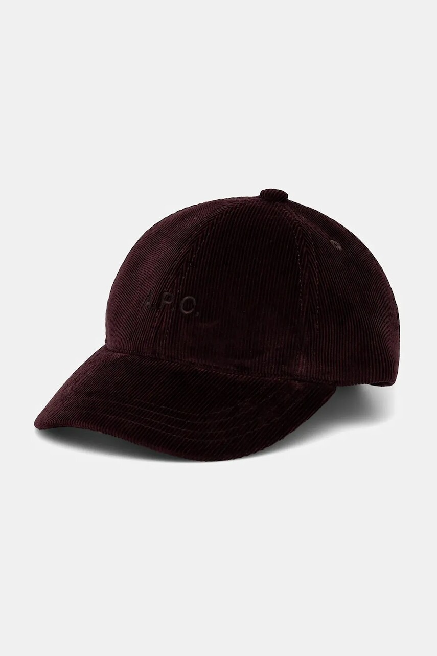 Bavlnená šiltovka A.P.C. casquette charlie hnedá farba, COHHO.M24069