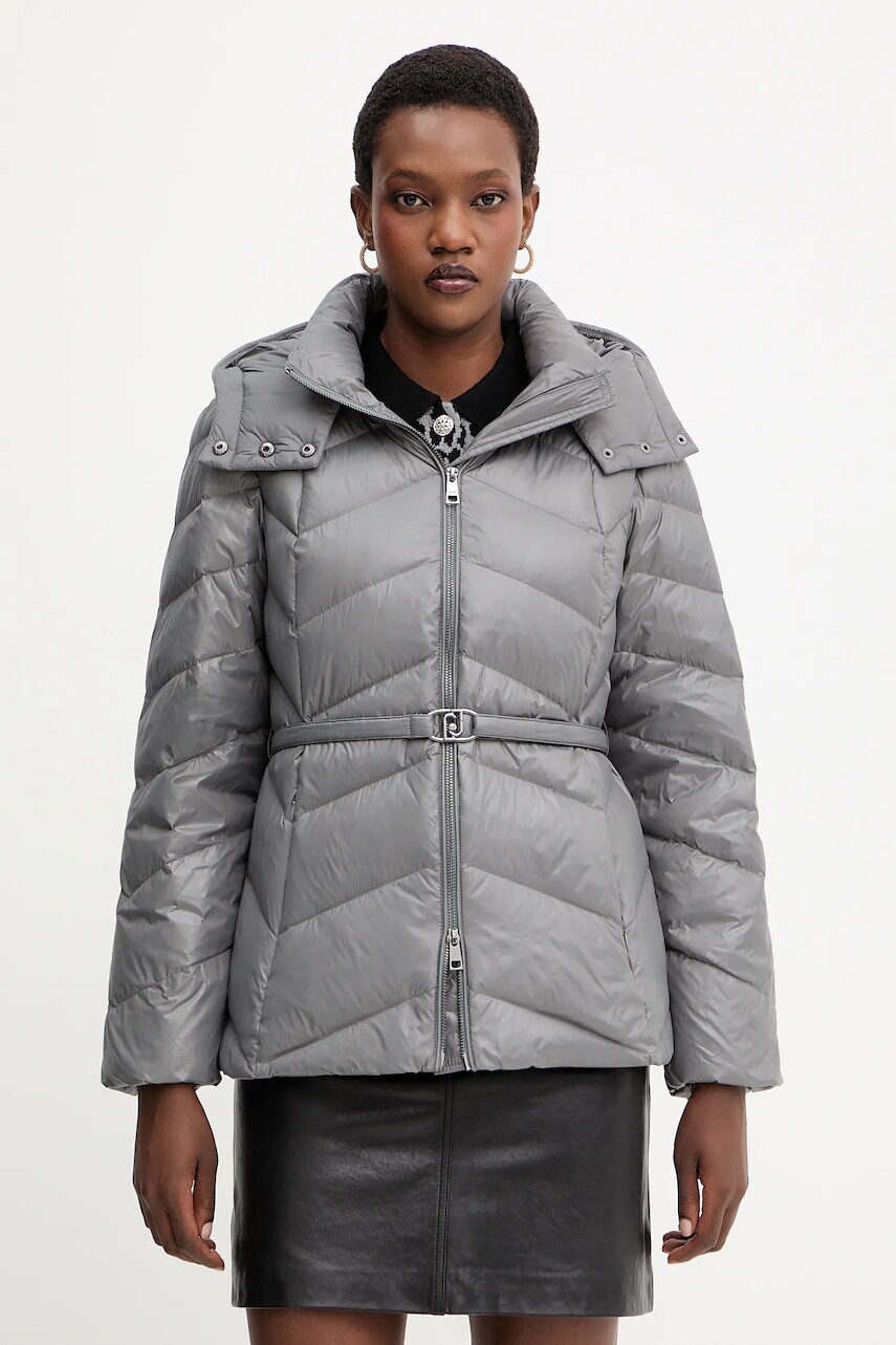 Páperová bunda Liu Jo šedá farba, zimná, MF5022 T2709