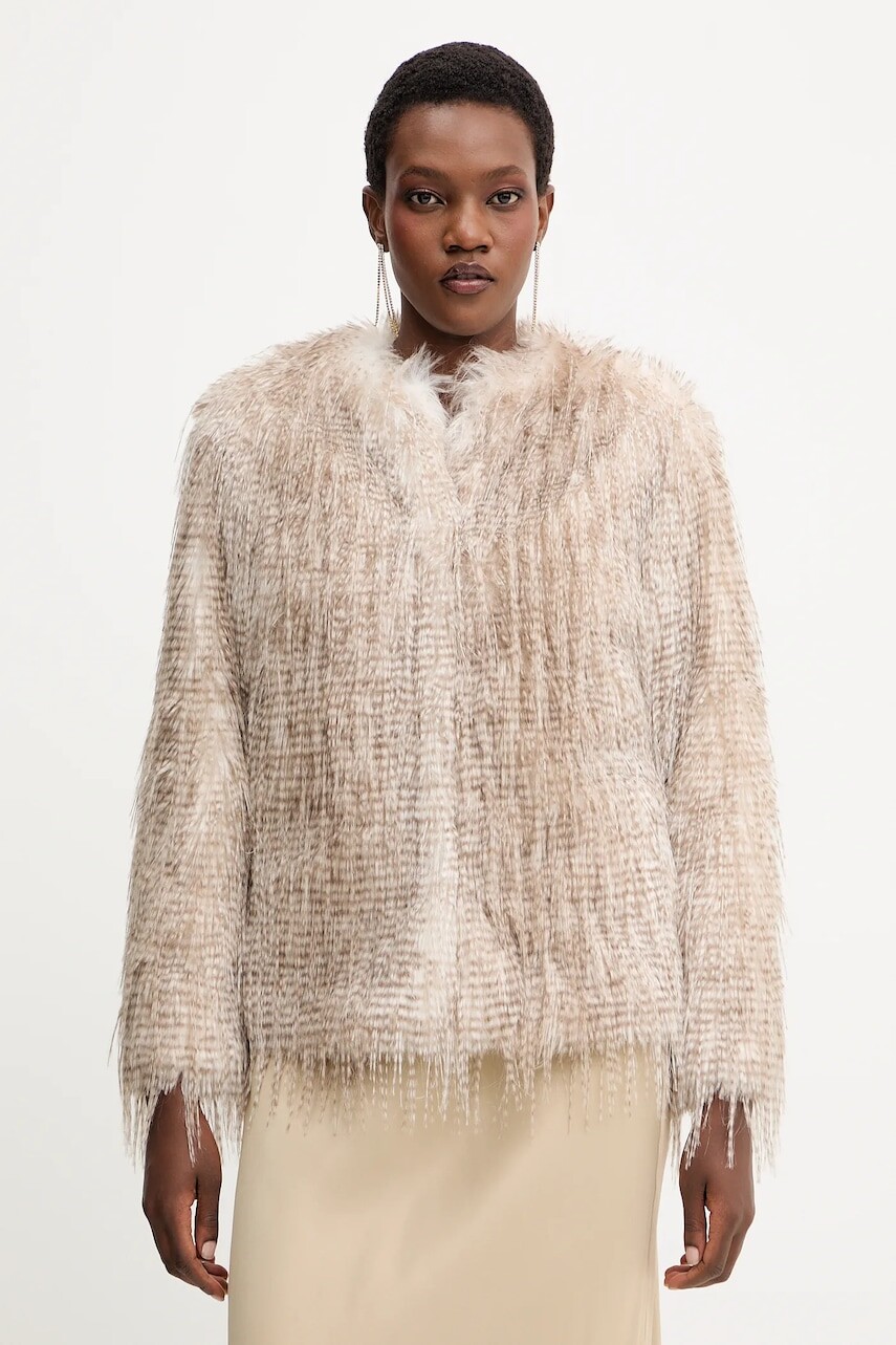 Kabát Twinset béžová farba, 252AP2541