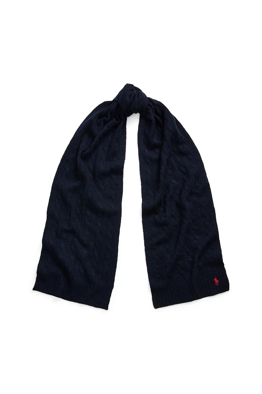 Vlnený šál Polo Ralph Lauren tmavomodrá farba, jednofarebný, 455956296