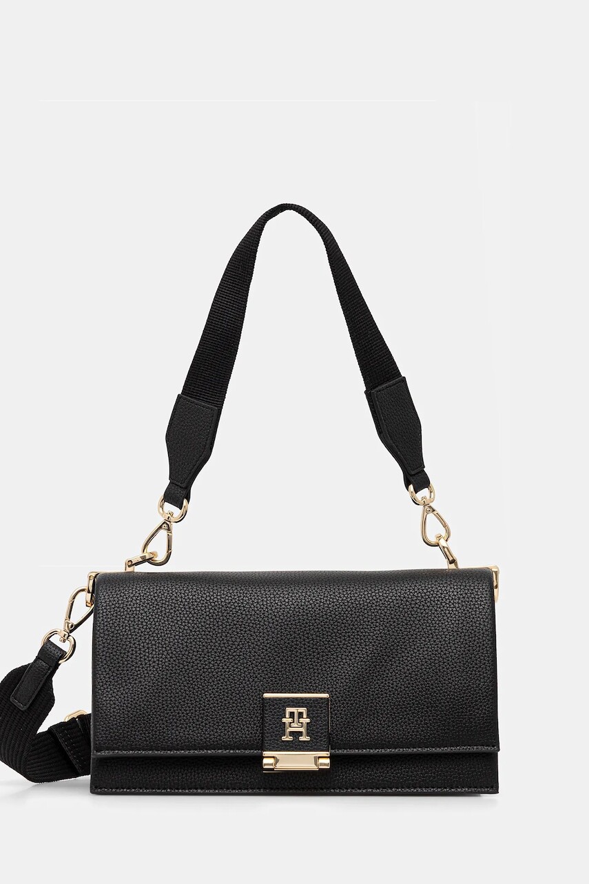 Kabelka Tommy Hilfiger čierna farba, AW0AW17726