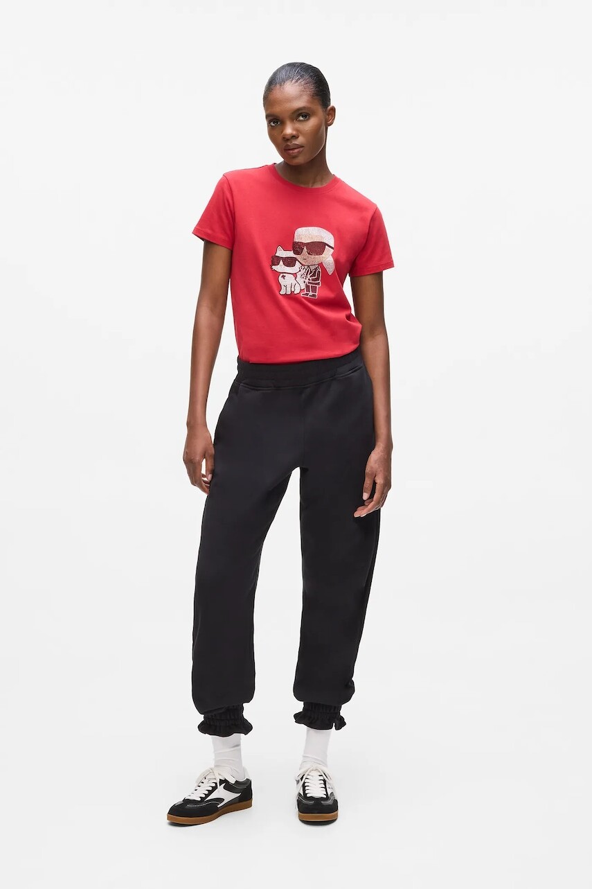 Tepláky Karl Lagerfeld čierna farba, jednofarebná, A4W10099