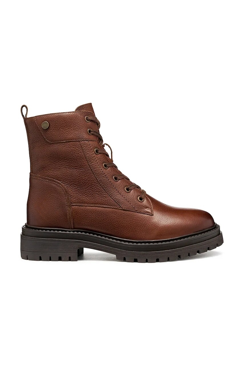 Semišové topánky Geox D IRIDEA hnedá farba, na plochom podpätku, D16HRC 000FF C0013