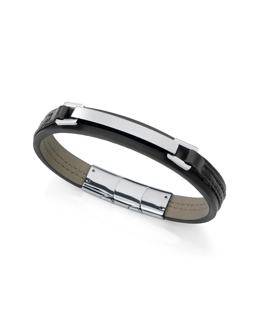 Viceroy Kožený náramok s oceľovou ozdobou pre mužov Magnum 75378P01010