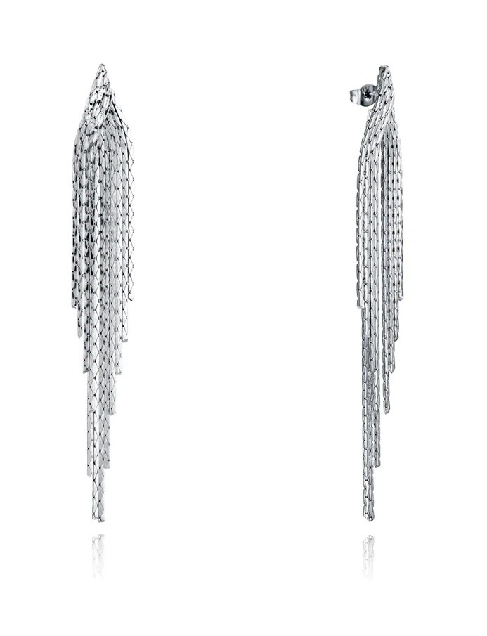 Viceroy Dlhé štrasové náušnice z ocele Chic 15161E01000