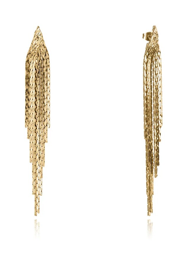Viceroy Dlhé štrasové náušnice z pozlátenej ocele Chic 15161E01012