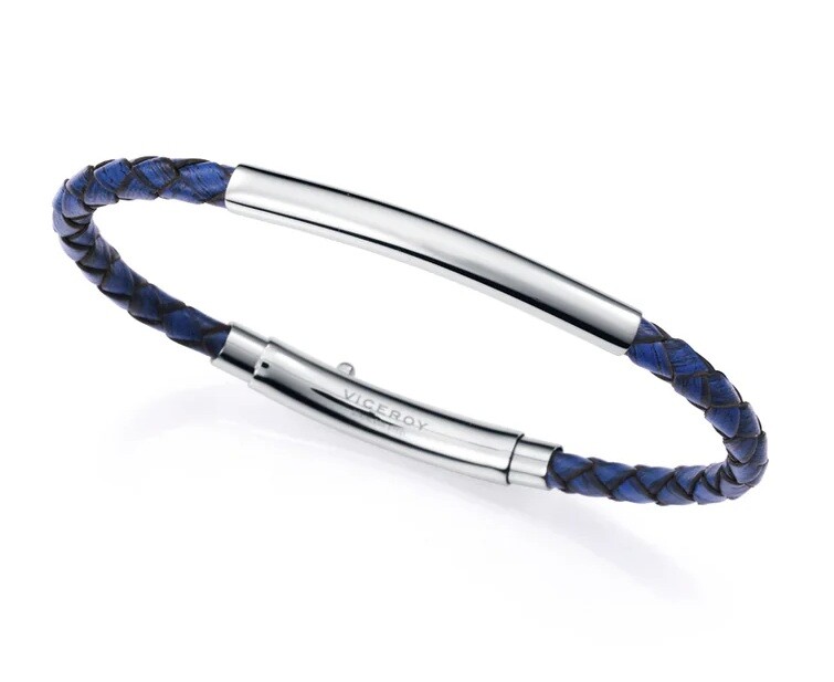 Viceroy Modrý kožený náramok pre mužov Magnum 15163P01013