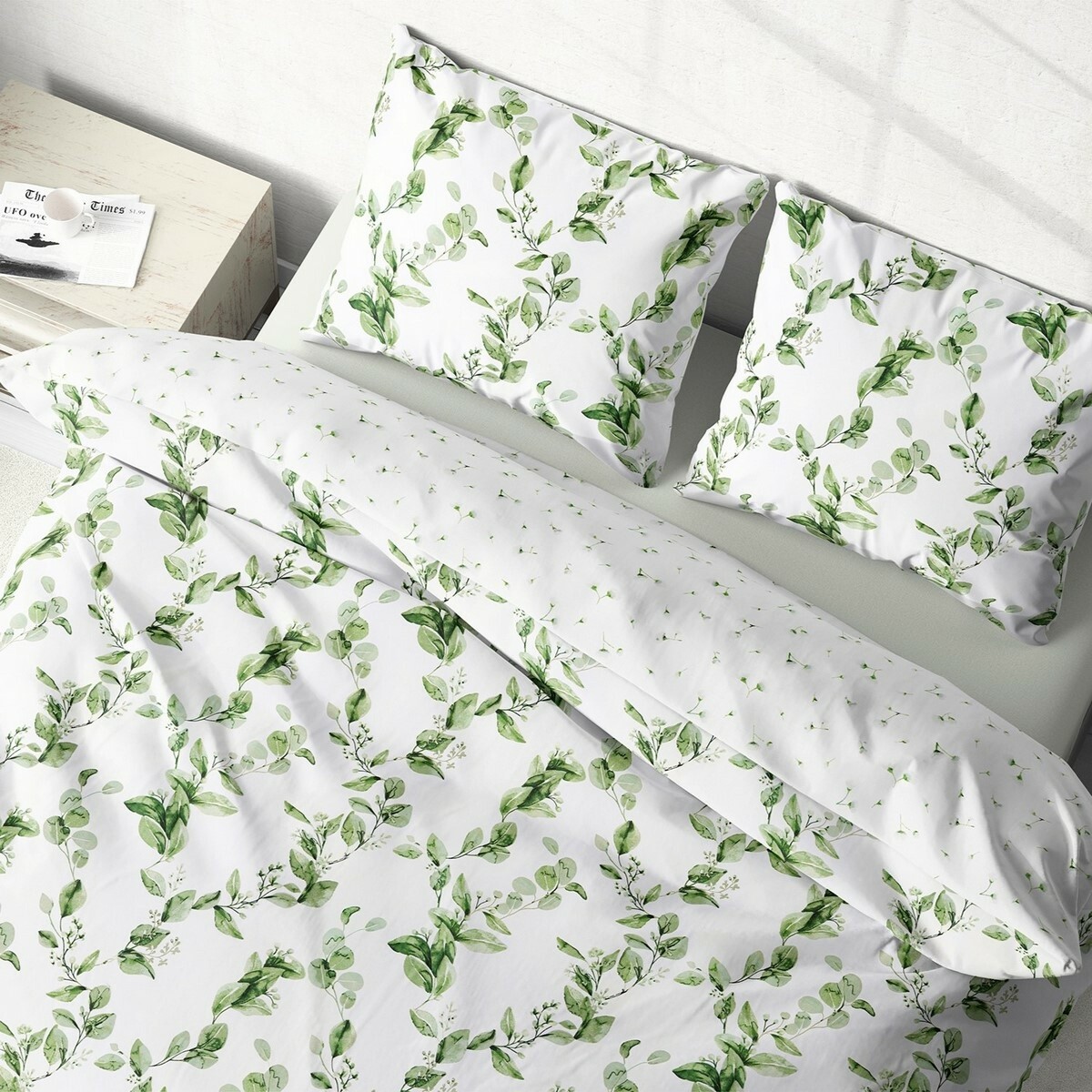 Stanex Bavlnené obliečky Eukalyptus obojstranné,140 x 220 cm, 70 x 90 cm, 140 x 220 cm, 70 x 90 cm