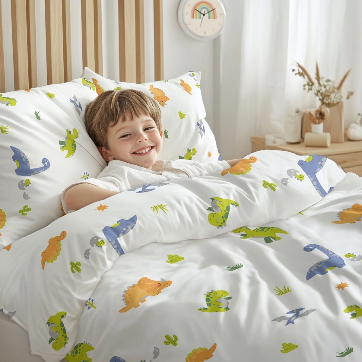 Stanex Krepové povlečení Dinosauři , 140 x 200 cm,70 x 90 cm
