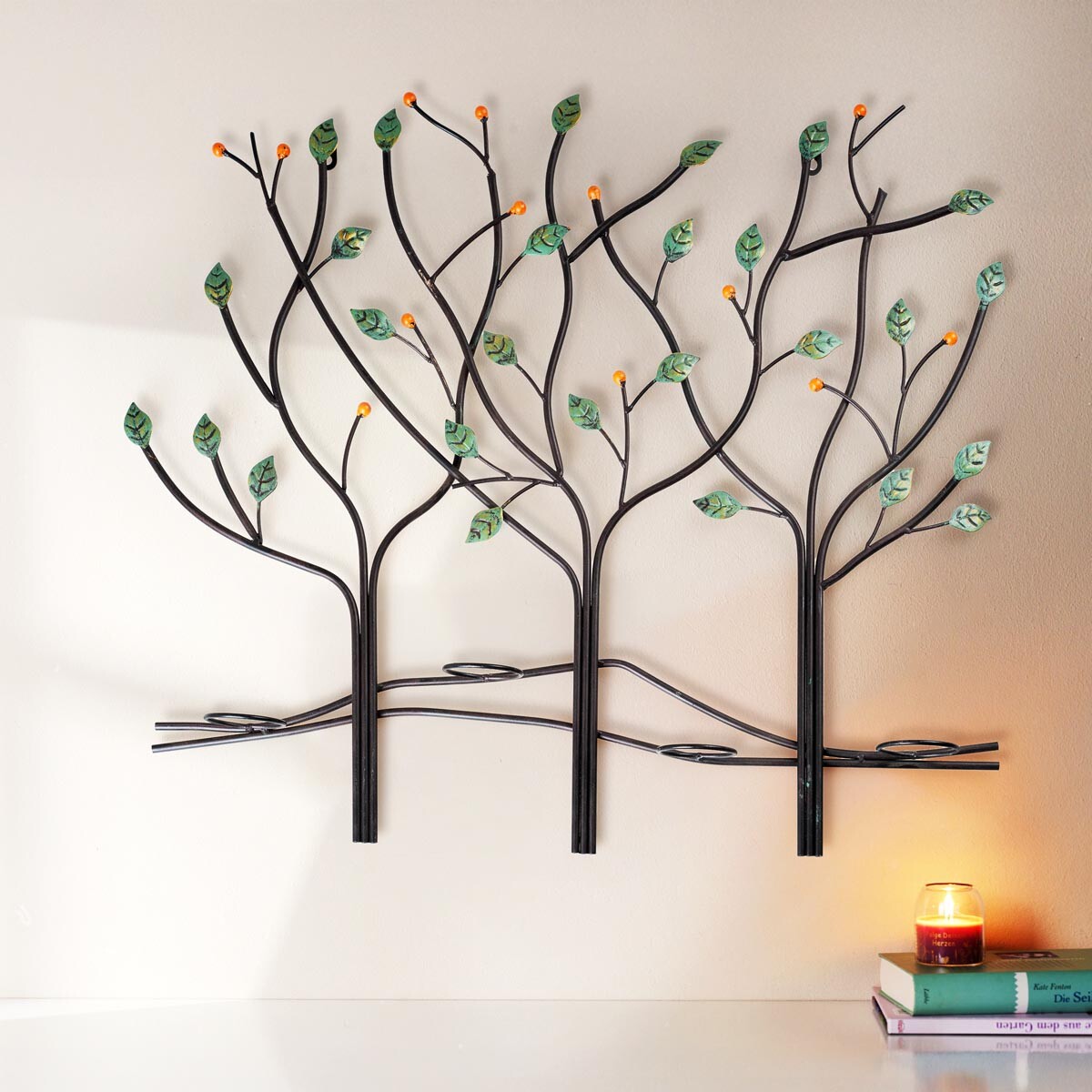 Nástěnná dekorace se svícny Stromy