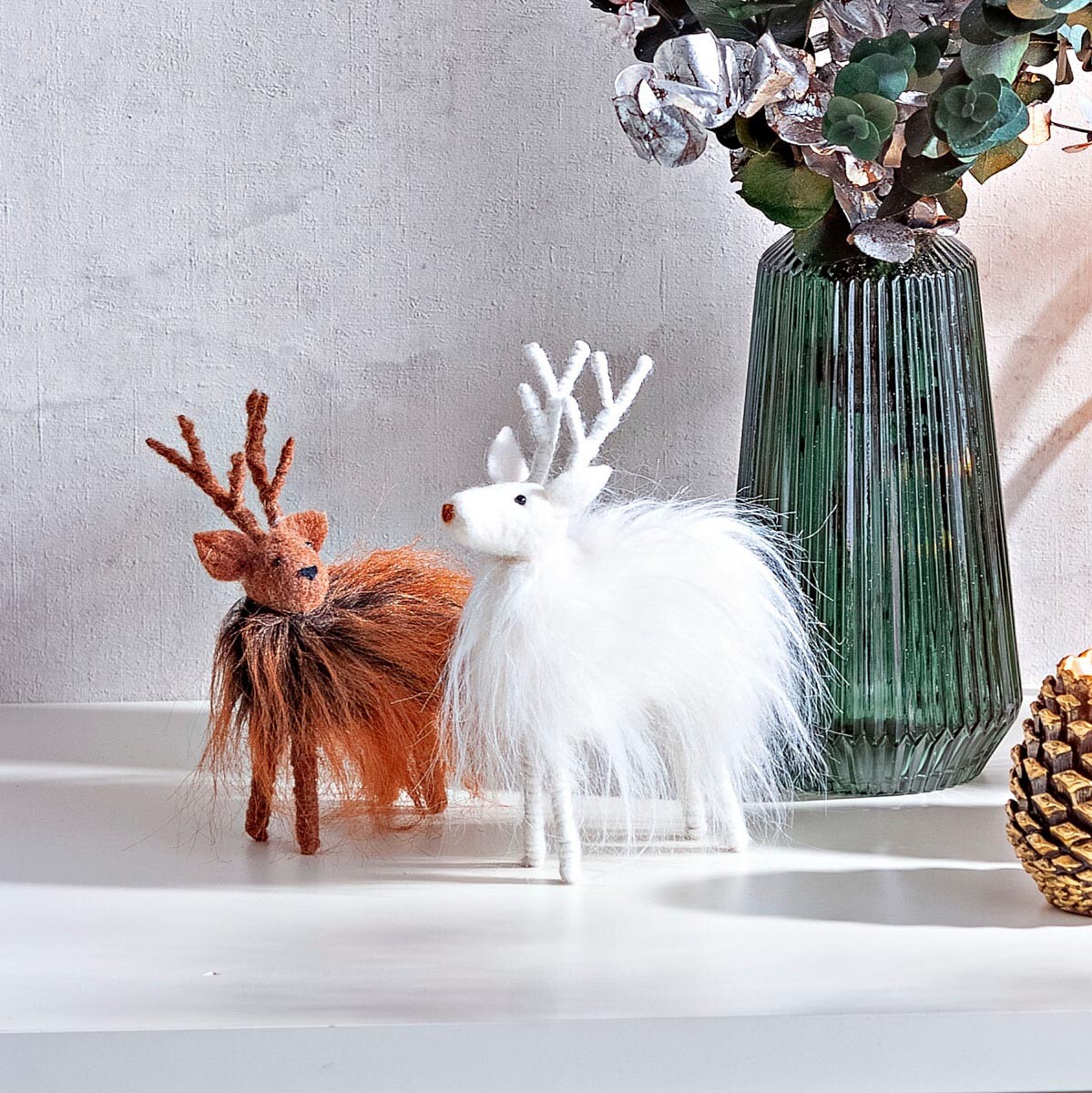 Weltbild Plstěná dekorativní figurka Jelen, sada 2 ks