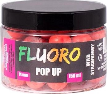 LK Baits Pop-Up Fluoro Boilies Wild Strawberry 150 ml 14 mm