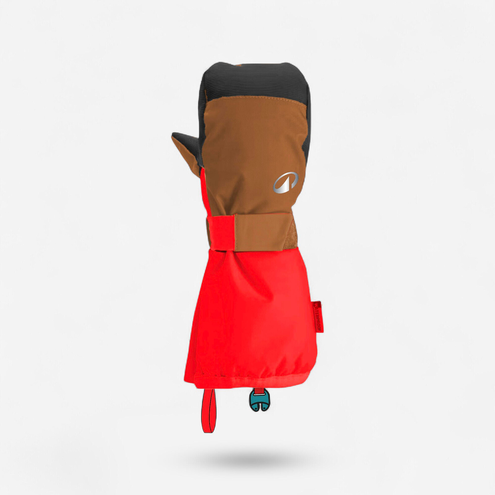 Lyžiarske hrejivé palčiaky 500 Kids na 3-6 rokov hnedo-oranžové