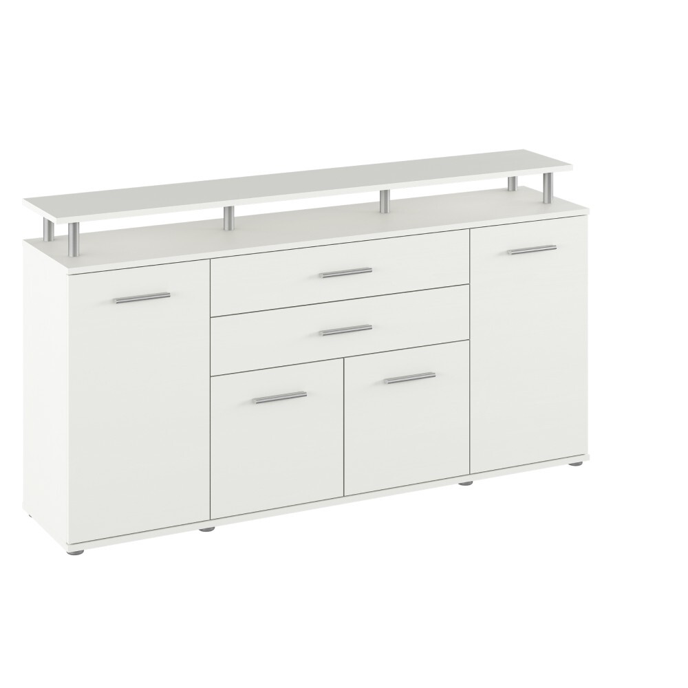 KONDELA Hanola štvordverová komoda so zásuvkami biela