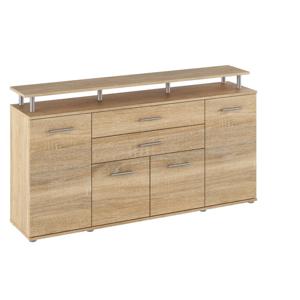 KONDELA Hanola štvordverová komoda so zásuvkami dub sonoma