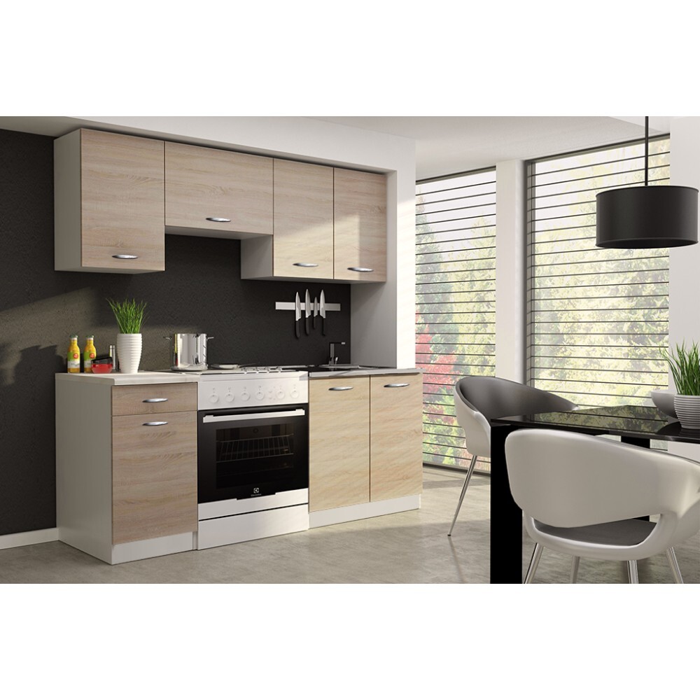 KONDELA Apart New 180 kuchynská linka dub sonoma / biela