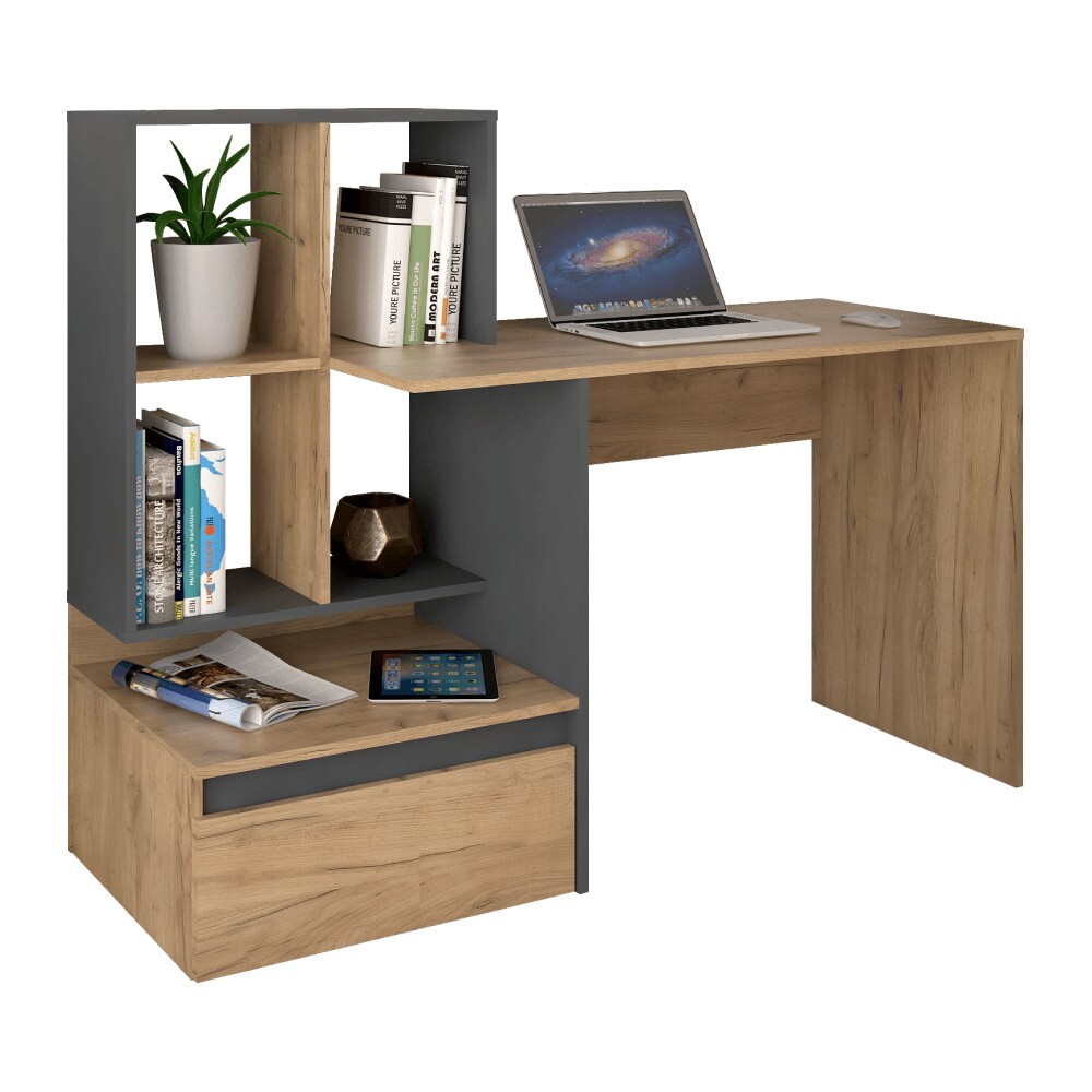 KONDELA Nereo 2 New písací stôl dub artisan / grafit