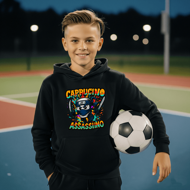 Cappucino Assassino 3 mikina čierna - Italian Brainrot - 5XS (116)