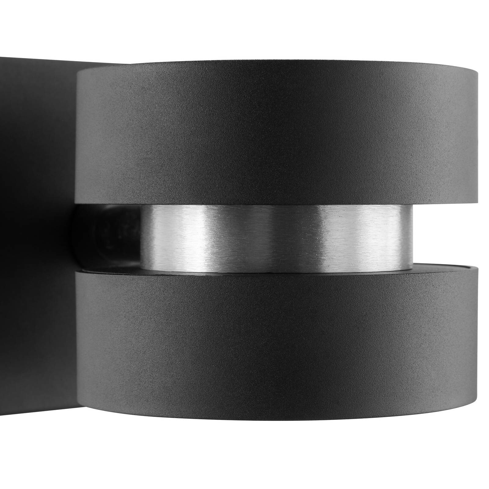 LED nástenné svetlo Glow-Sphere, čierne, Ø 13 cm, kov, 2-pl.