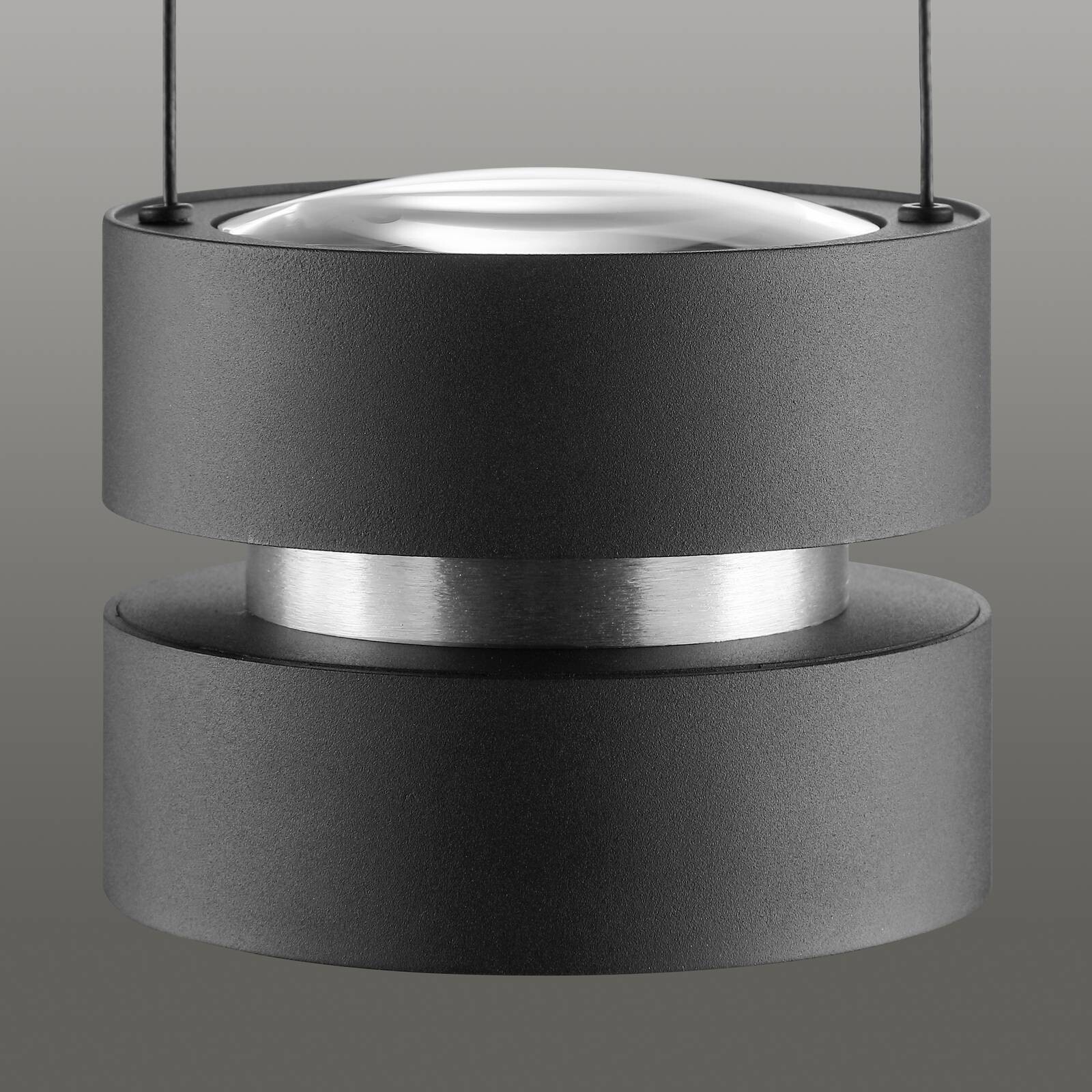 LED závesné svietidlo Glow-Sphere, Ø 18 cm, čierne, kovové