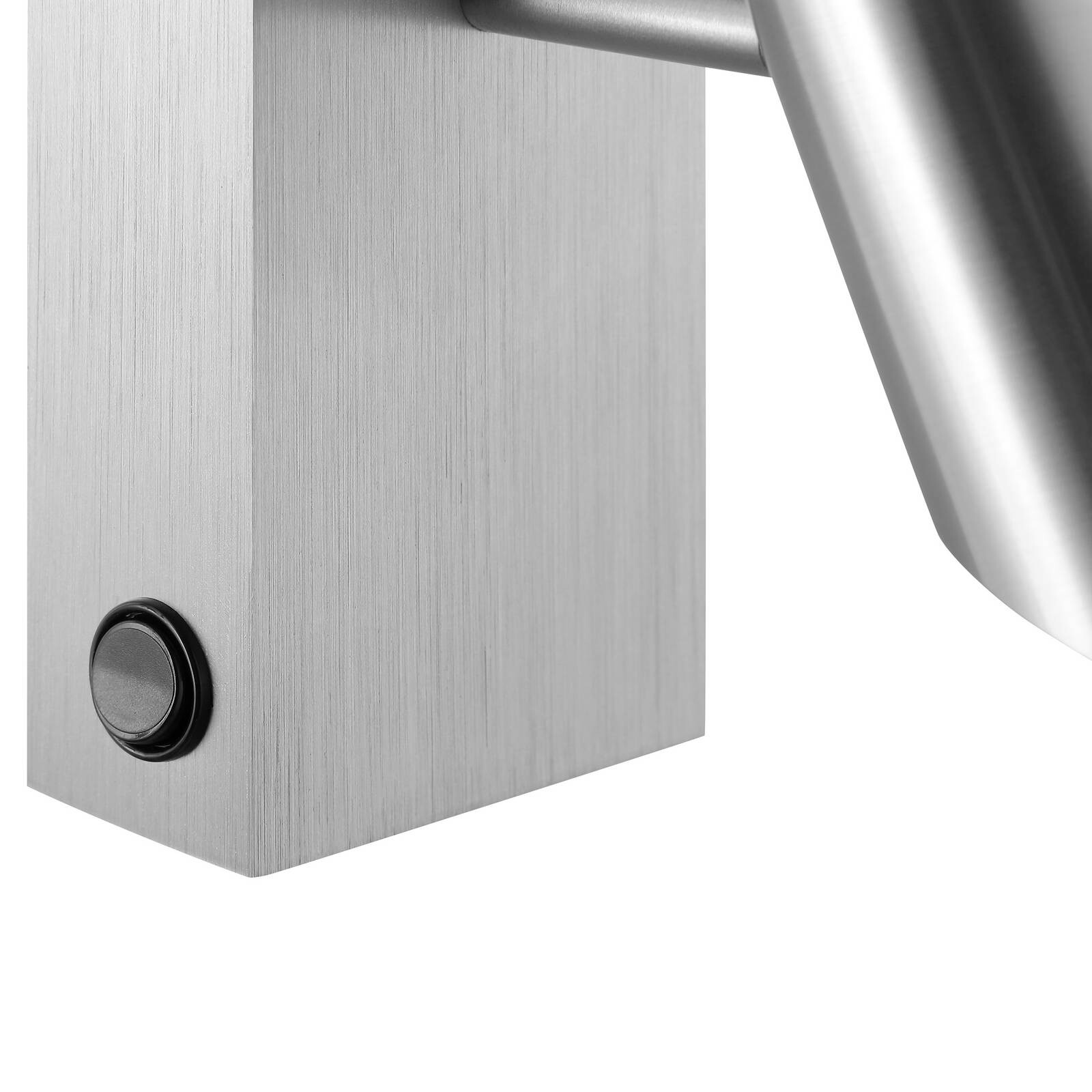 LED nástenné svietidlo Risell, šírka 9 cm, hliníková farba kov