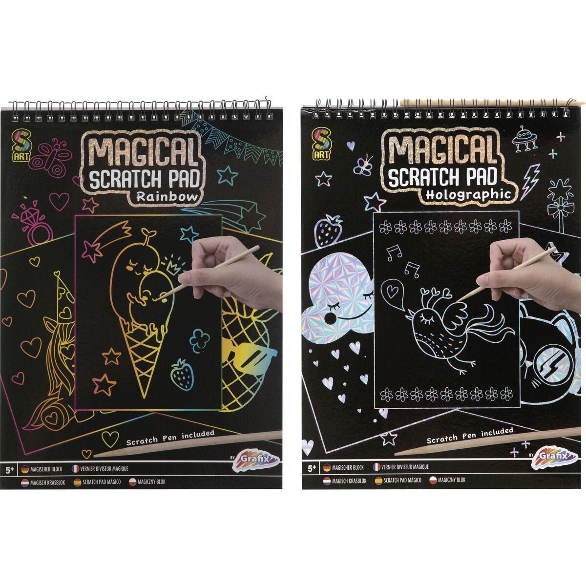 Vyškrabávacie obrázky holografické dúhové