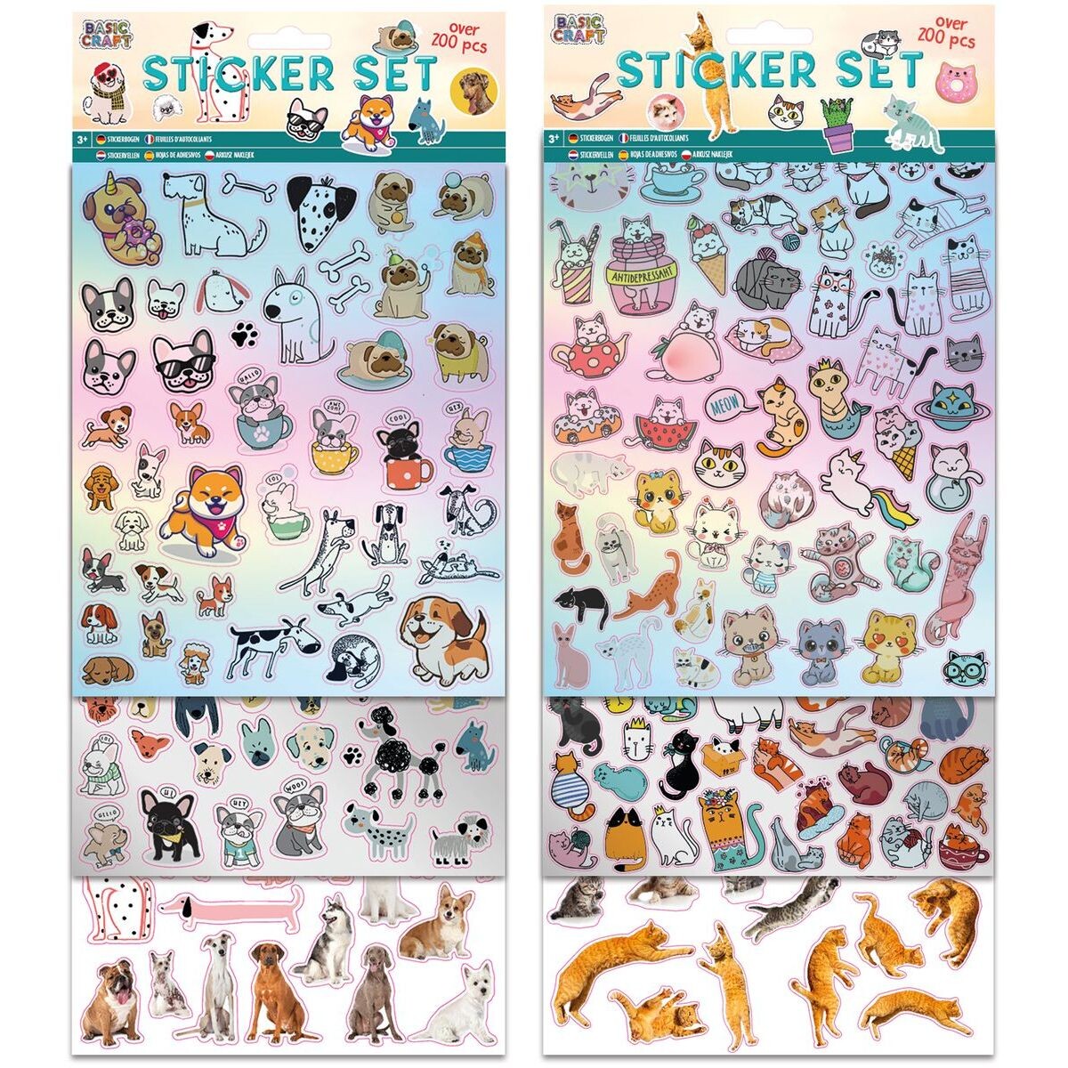 Sada nálepiek mega psíky mačičky