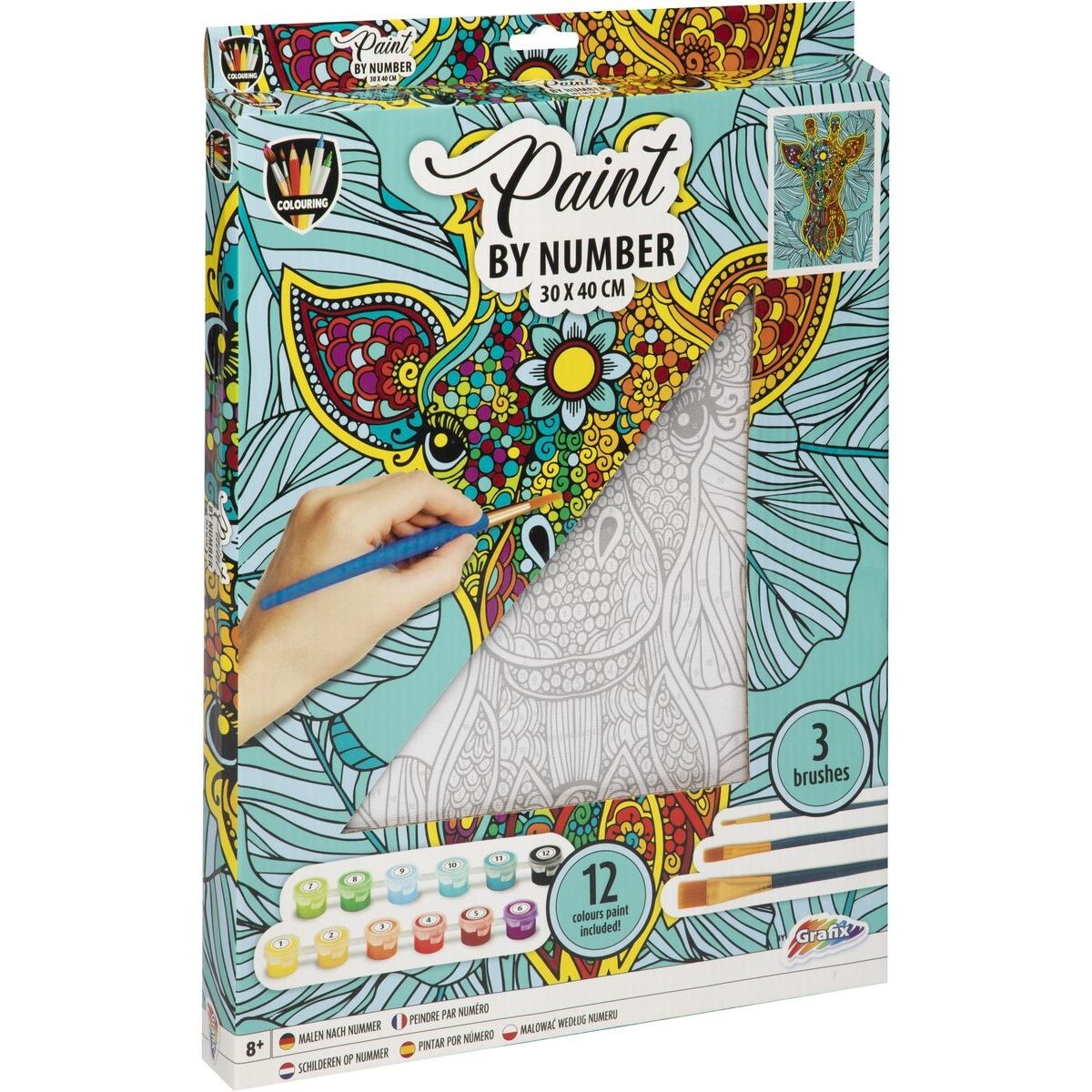 Maľovanie podľa čísel na plátno Žirafa 30x40 cm