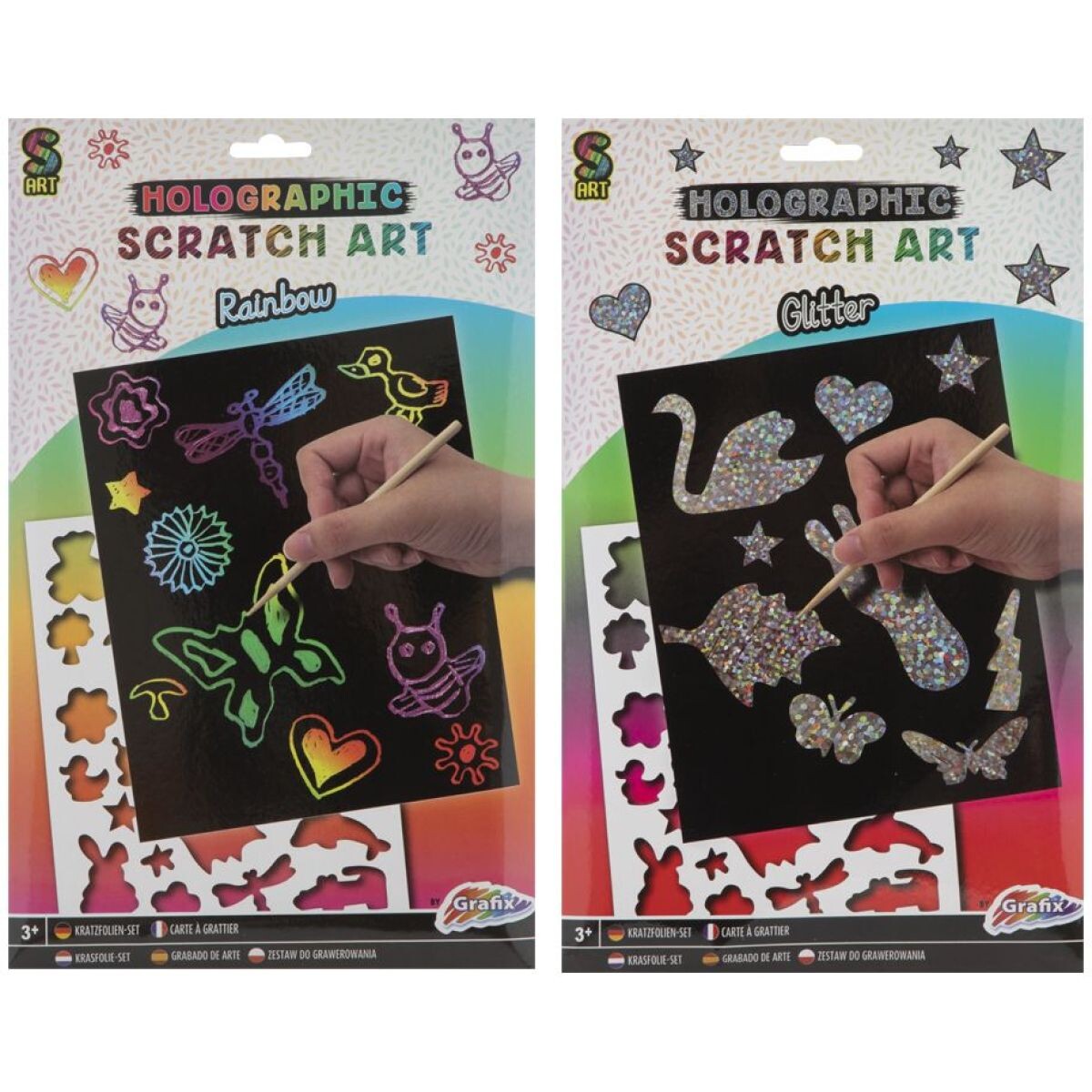 Vyškrabávacie obrázky trblietavé a dúhové