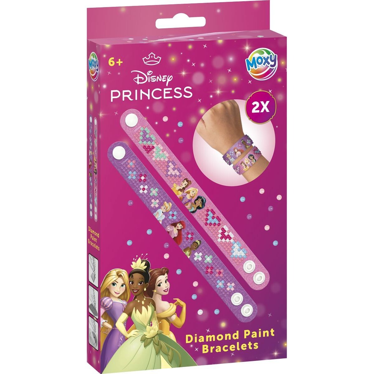 Diamantové maľovanie Disney Princezné – výroba náramkov 2 ks