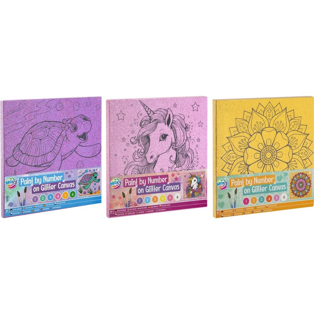 Maľovanie podľa čísel na trblietavé plátno