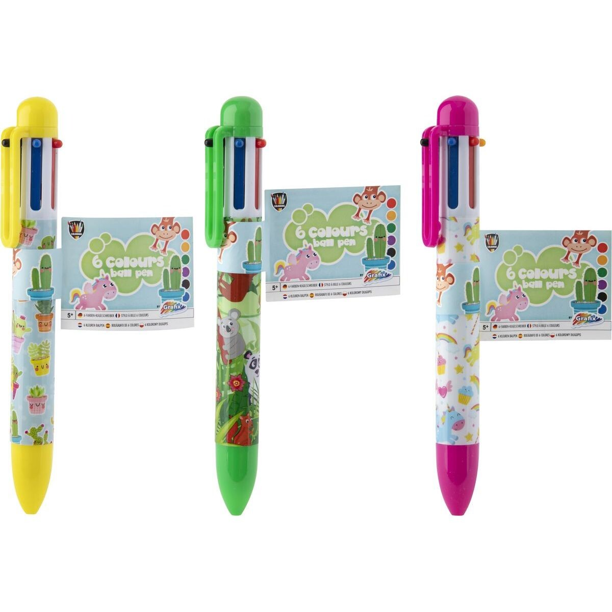 Šesťfarebné guľôčkové pero