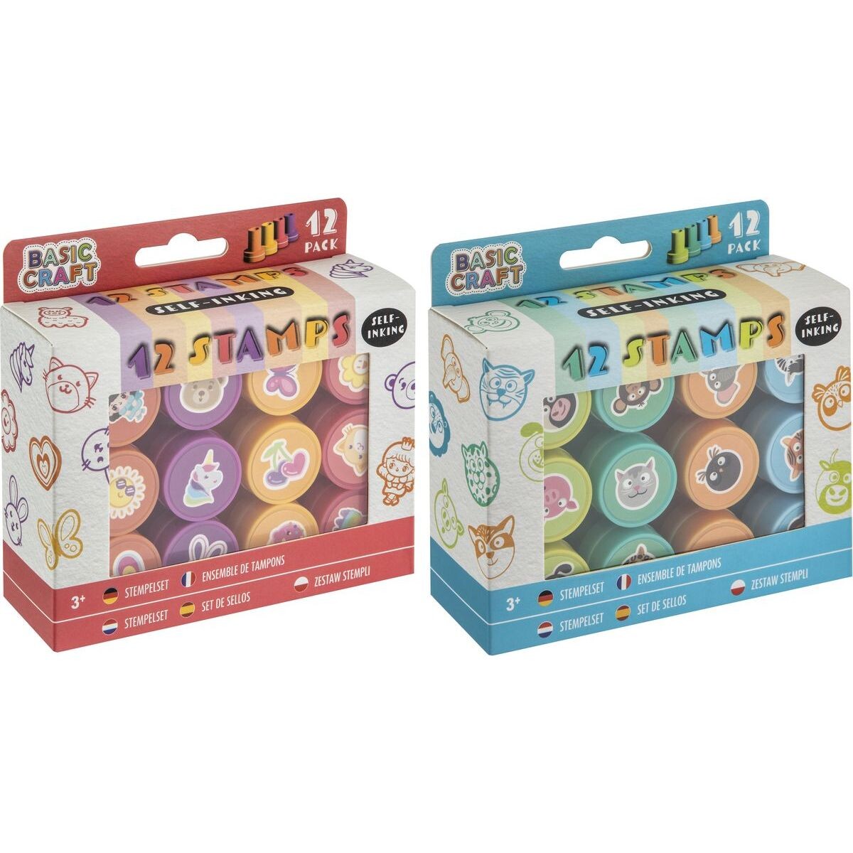 Veselé pečiatky samofarbiace 12 ks