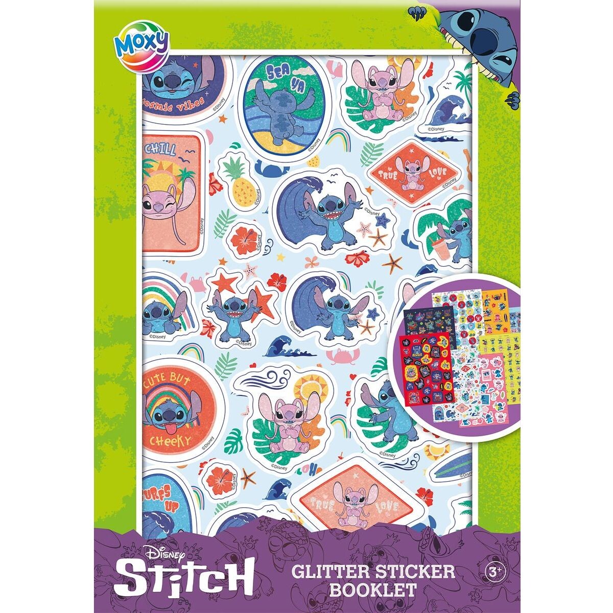 Trblietavé nálepky Stitch A5 8 hárkov